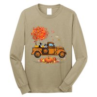 Boston Terrier Pumpkins Truck Autumn Leaf Fall thanksgiving Long Sleeve Shirt