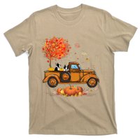 Boston Terrier Pumpkins Truck Autumn Leaf Fall thanksgiving T-Shirt