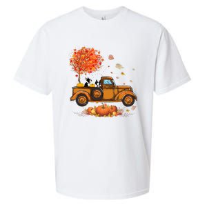 Boston Terrier Pumpkins Truck Autumn Leaf Fall thanksgiving Sueded Cloud Jersey T-Shirt