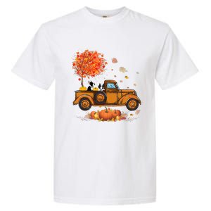 Boston Terrier Pumpkins Truck Autumn Leaf Fall thanksgiving Garment-Dyed Heavyweight T-Shirt