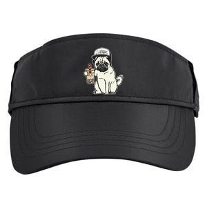 Babu the Pug Dog Drinking Bubble Tea, Justin Ashar Snapback Tank Top Adult Drive Performance Visor