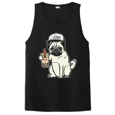 Babu the Pug Dog Drinking Bubble Tea, Justin Ashar Snapback Tank Top PosiCharge Competitor Tank