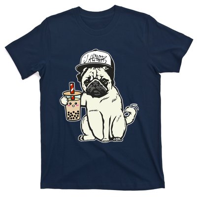 Babu the Pug Dog Drinking Bubble Tea, Justin Ashar Snapback Tank Top T-Shirt