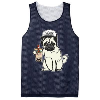 Babu the Pug Dog Drinking Bubble Tea, Justin Ashar Snapback Tank Top Mesh Reversible Basketball Jersey Tank