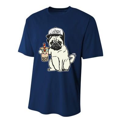 Babu the Pug Dog Drinking Bubble Tea, Justin Ashar Snapback Tank Top Performance Sprint T-Shirt