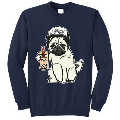 Babu the Pug Dog Drinking Bubble Tea, Justin Ashar Snapback Tank Top Tall Sweatshirt