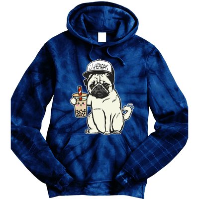 Babu the Pug Dog Drinking Bubble Tea, Justin Ashar Snapback Tank Top Tie Dye Hoodie