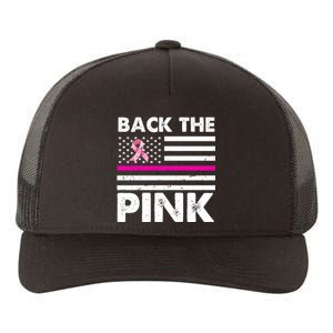 Back The Pink Breast Cancer Awareness Thin Line Yupoong Adult 5-Panel Trucker Hat