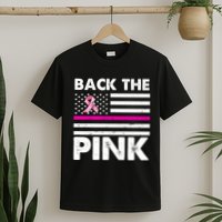 Back The Pink Breast Cancer Awareness Thin Line T-Shirt