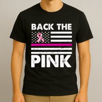 Back The Pink Breast Cancer Awareness Thin Line T-Shirt
