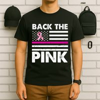 Back The Pink Breast Cancer Awareness Thin Line T-Shirt