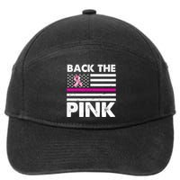 Back The Pink Breast Cancer Awareness Thin Line 7-Panel Snapback Hat