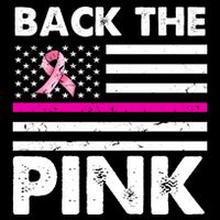 Back The Pink Breast Cancer Awareness Thin Line 7-Panel Snapback Hat