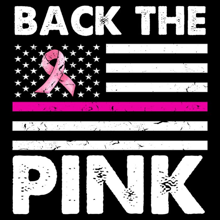 Back The Pink Breast Cancer Awareness Thin Line 7-Panel Snapback Hat