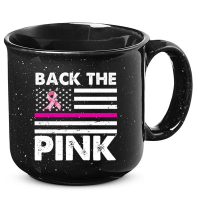 Back The Pink Breast Cancer Awareness Thin Line 15oz Campfire Ceramic Mug