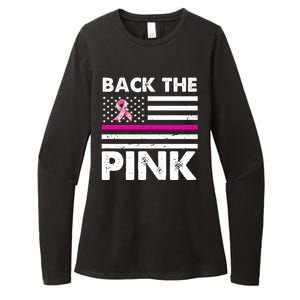 Back The Pink Breast Cancer Awareness Thin Line Womens CVC Long Sleeve Shirt