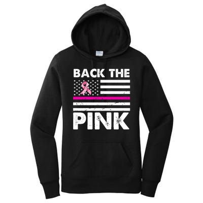 Back The Pink Breast Cancer Awareness Thin Line Women's Pullover Hoodie