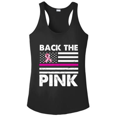 Back The Pink Breast Cancer Awareness Thin Line Ladies PosiCharge Competitor Racerback Tank