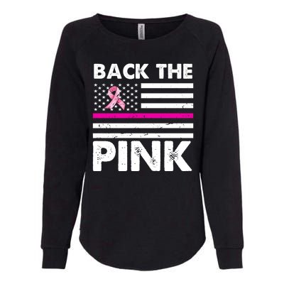 Back The Pink Breast Cancer Awareness Thin Line Womens California Wash Sweatshirt