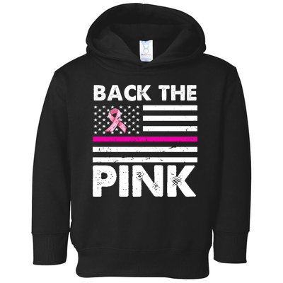 Back The Pink Breast Cancer Awareness Thin Line Toddler Hoodie