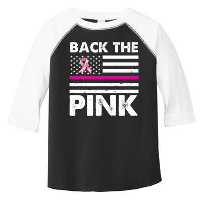 Back The Pink Breast Cancer Awareness Thin Line Toddler Fine Jersey T-Shirt