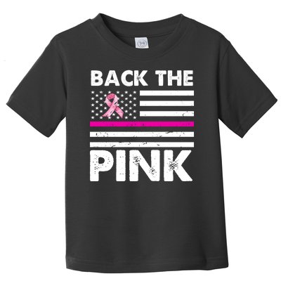 Back The Pink Breast Cancer Awareness Thin Line Toddler T-Shirt