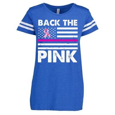 Back The Pink Breast Cancer Awareness Thin Line Enza Ladies Jersey Football T-Shirt