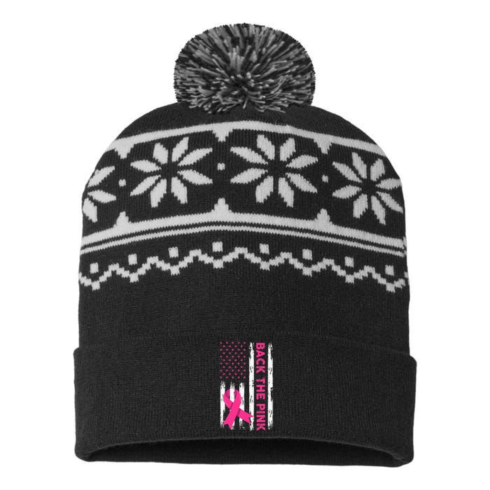 Back The Pink Breast Cancer Awareness USA-Made Snowflake Beanie