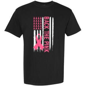 Back The Pink Ribbon Usa Flag Breast Cancer Awareness In October We Wear Pink Garment-Dyed Heavyweight T-Shirt