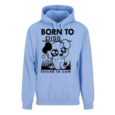 Born To Piss Forced To Cum Funny Dog Joke Trending Unisex Surf Hoodie