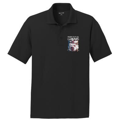 Born To Play Drums Drumming Rock Music Band Drummer Gift PosiCharge RacerMesh Polo