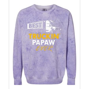 Best Truckin Papaw Ever Funny Quote trucker Gift Graphic Colorblast Crewneck Sweatshirt