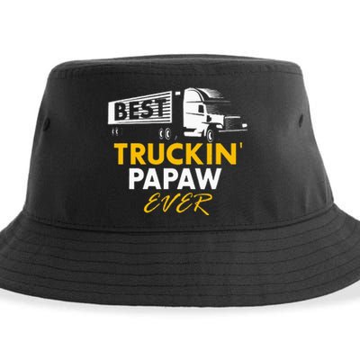 Best Truckin Papaw Ever Funny Quote trucker Gift Graphic Sustainable Bucket Hat