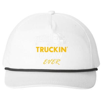 Best Truckin Papaw Ever Funny Quote trucker Gift Graphic Snapback Five-Panel Rope Hat