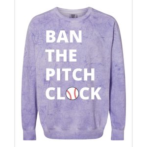 Ban The Pitch Clock In Baseball Show Your Support Colorblast Crewneck Sweatshirt