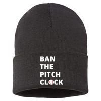Ban The Pitch Clock In Baseball Show Your Support Sustainable Knit Beanie