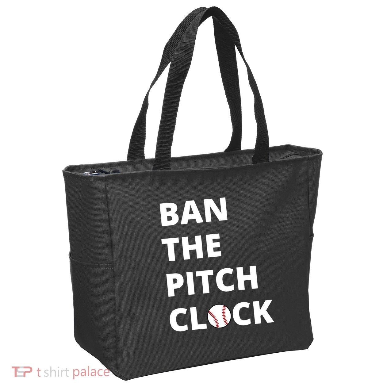 Ban The Pitch Clock In Baseball Show Your Support Zip Tote Bag
