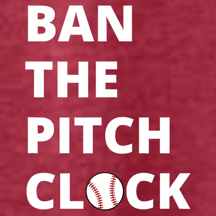 Ban The Pitch Clock In Baseball Show Your Support Pom Pom 12in Knit Beanie