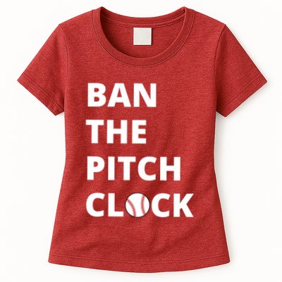 Ban The Pitch Clock In Baseball Show Your Support Womens T-Shirt