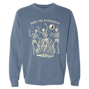 Burn The Patriarchy Funny Feminist Halloween Great Gift Garment-Dyed Sweatshirt