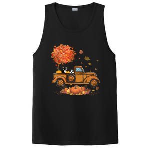 Boston Terrier Pumpkins Truck Autumn Leaf Fall Thanksgiving PosiCharge Competitor Tank