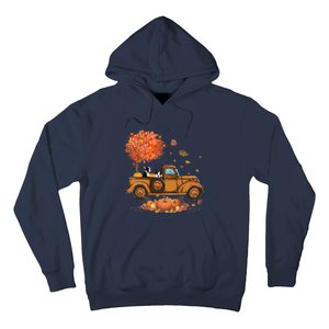 Boston Terrier Pumpkins Truck Autumn Leaf Fall Thanksgiving Hoodie