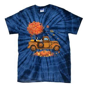 Boston Terrier Pumpkins Truck Autumn Leaf Fall Thanksgiving Tie-Dye T-Shirt