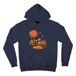 Boston Terrier Pumpkins Truck Autumn Leaf Fall Thanksgiving Tall Hoodie