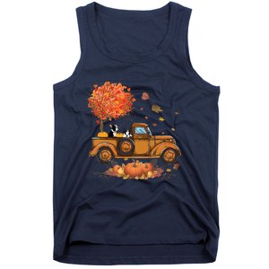 Boston Terrier Pumpkins Truck Autumn Leaf Fall Thanksgiving Tank Top