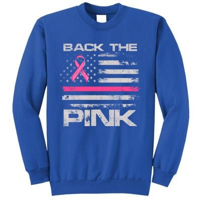 Back The Pink American Flag Breast Cancer Awareness (Onback) Gift Sweatshirt