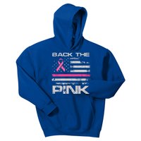 Back The Pink American Flag Breast Cancer Awareness (Onback) Gift Kids Hoodie