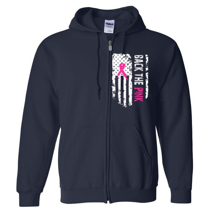 Back The Pink | Breast Cancer Full Zip Hoodie