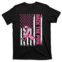 Back The Pink Warrior Flag American Breast Cancer Awareness T-Shirt