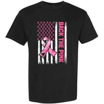 Back The Pink Warrior Flag American Breast Cancer Awareness Garment-Dyed Heavyweight T-Shirt